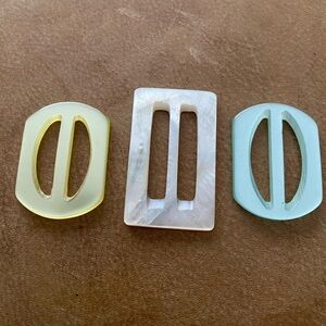 Set of Three Mother of Pearl Vintage Belt Buckles